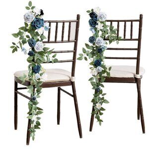 Lings Moment Dusty Blue Chair Aisle Decor (28 pc)+ Sign Decor (2 pc)